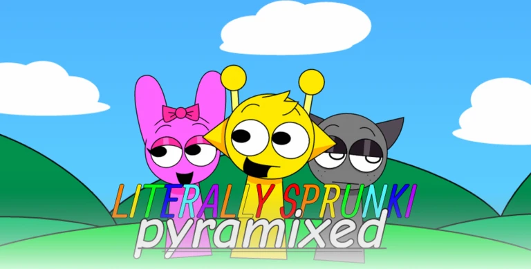 Literally SPRUNKI characters in a colorful world